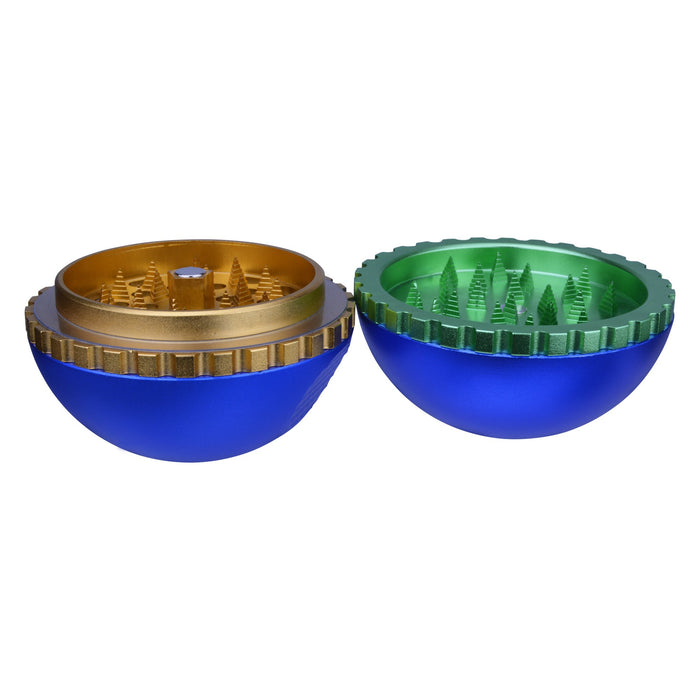 CHROMIUM CRUSHER | Magnetic Zinc Alloy Sphere Grinder | 4 Piece - 62mm - Blue Image