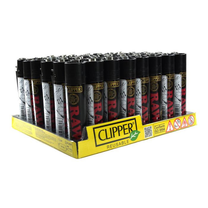 CLIPPER | 'Retail Display' Lighter RAW Logo Black & Gold - 48 Count Image