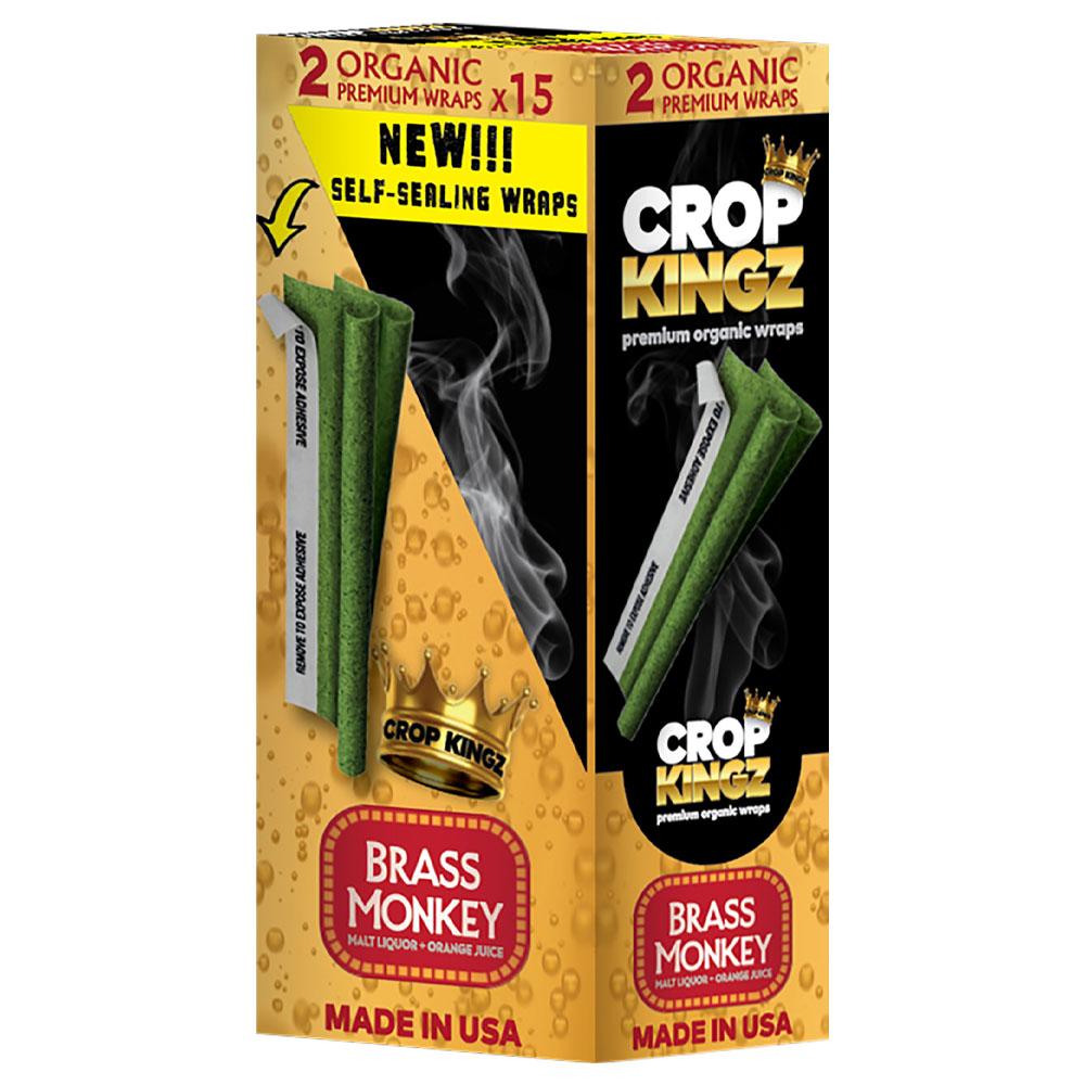 CROP KINGZ | 'Retail Display' Organic Hemp Blunt Wraps | Self Sealing - Brass Monkey - 15 Count - 2