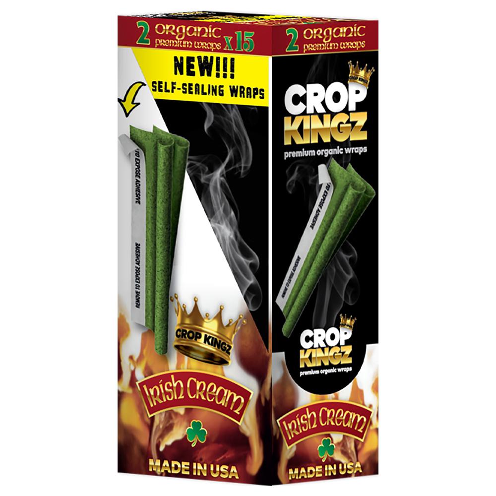 CROP KINGZ | 'Retail Display' Organic Hemp Blunt Wraps | Self Sealing - Irish Cream - 15 Count - 2