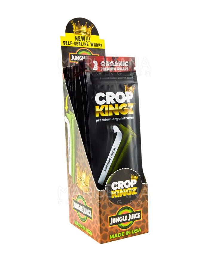 CROP KINGZ | 'Retail Display' Organic Hemp Blunt Wraps | Self Sealing - Jungle Juice - 15 Count Image