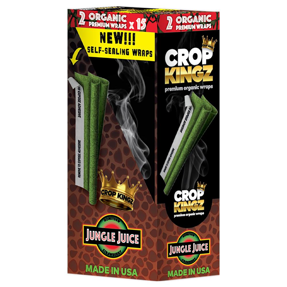 CROP KINGZ | 'Retail Display' Organic Hemp Blunt Wraps | Self Sealing - Jungle Juice - 15 Count - 2