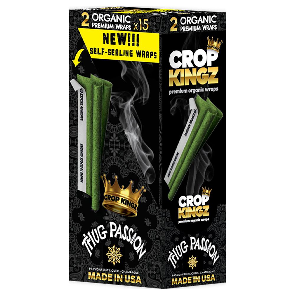 CROP KINGZ | 'Retail Display' Organic Hemp Blunt Wraps | Self Sealing - Thug Passion - 15 Count - 2