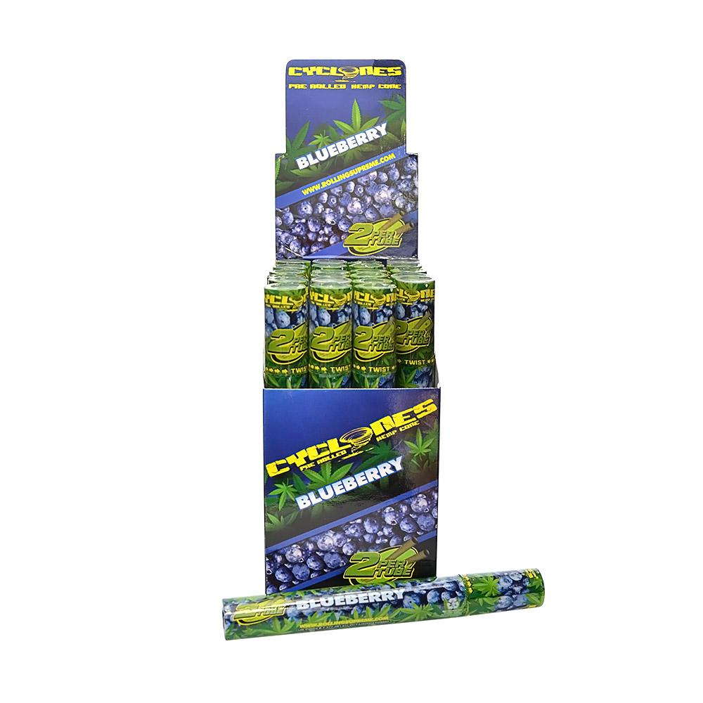 CYCLONES | 'Retail Display' 2x Hemp Cones | 109mm - Blueberry - 48 Count - 2