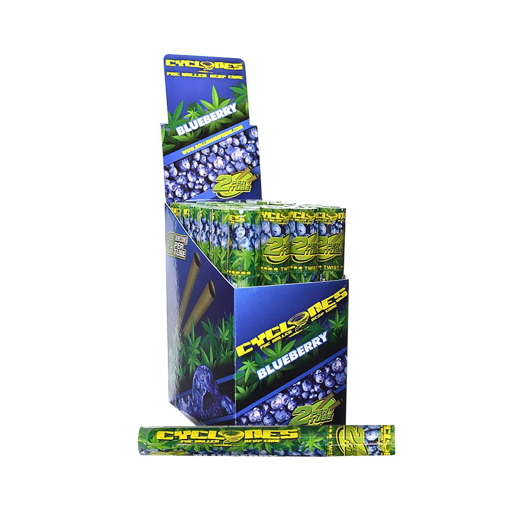 CYCLONES | 'Retail Display' 2x Hemp Cones | 109mm - Blueberry - 48 Count - 1