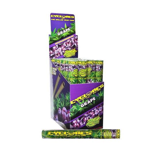 CYCLONES | 'Retail Display' 2x Hemp Cones | 109mm - Grape - 48 Count - 1