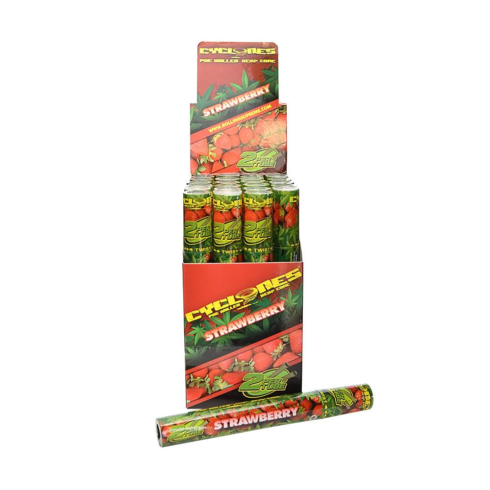 CYCLONES | 'Retail Display' 2x Hemp Cones | 109mm - Strawberry - 48 Count - 2