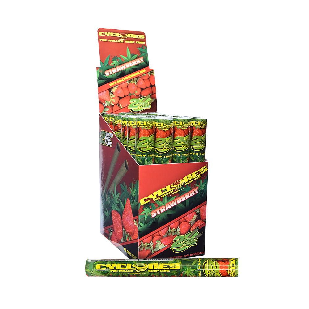 CYCLONES | 'Retail Display' 2x Hemp Cones | 109mm - Strawberry - 48 Count - 1