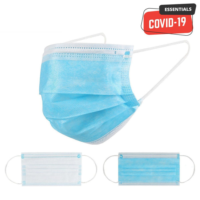 Disposable Protective Face Masks | 3 Ply - Blue - 50 Count Image