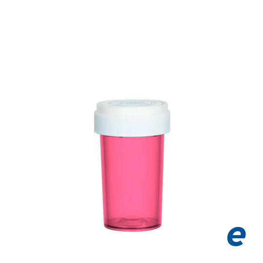 Child Resistant | Economy Pink Reversible Cap Vials | 20dr - 3.5g - 240 Count - 1