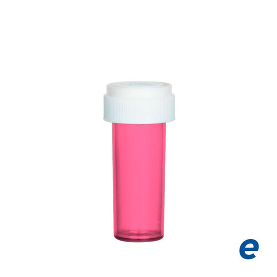 Child Resistant | Economy Pink Reversible Cap Vials | 8dr - 1g - 410 Count - 1