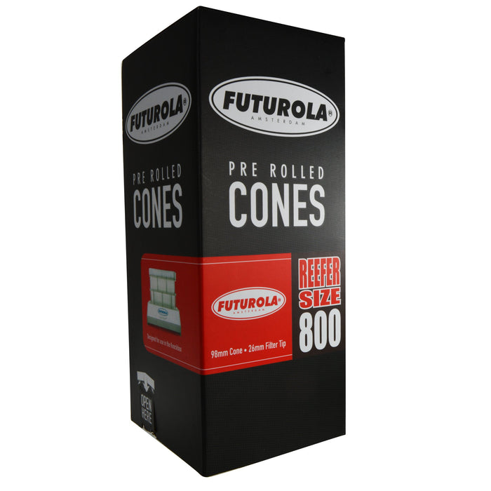 FUTUROLA | Reefer Size Pre-Rolled Cones | 98mm - Classic White Paper - 800 Count Image