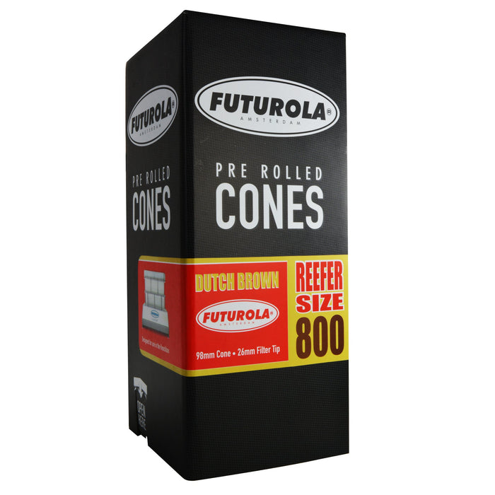 FUTUROLA | Reefer Size Pre-Rolled Cones | 98mm - Dutch Brown Paper - 800 Count Image