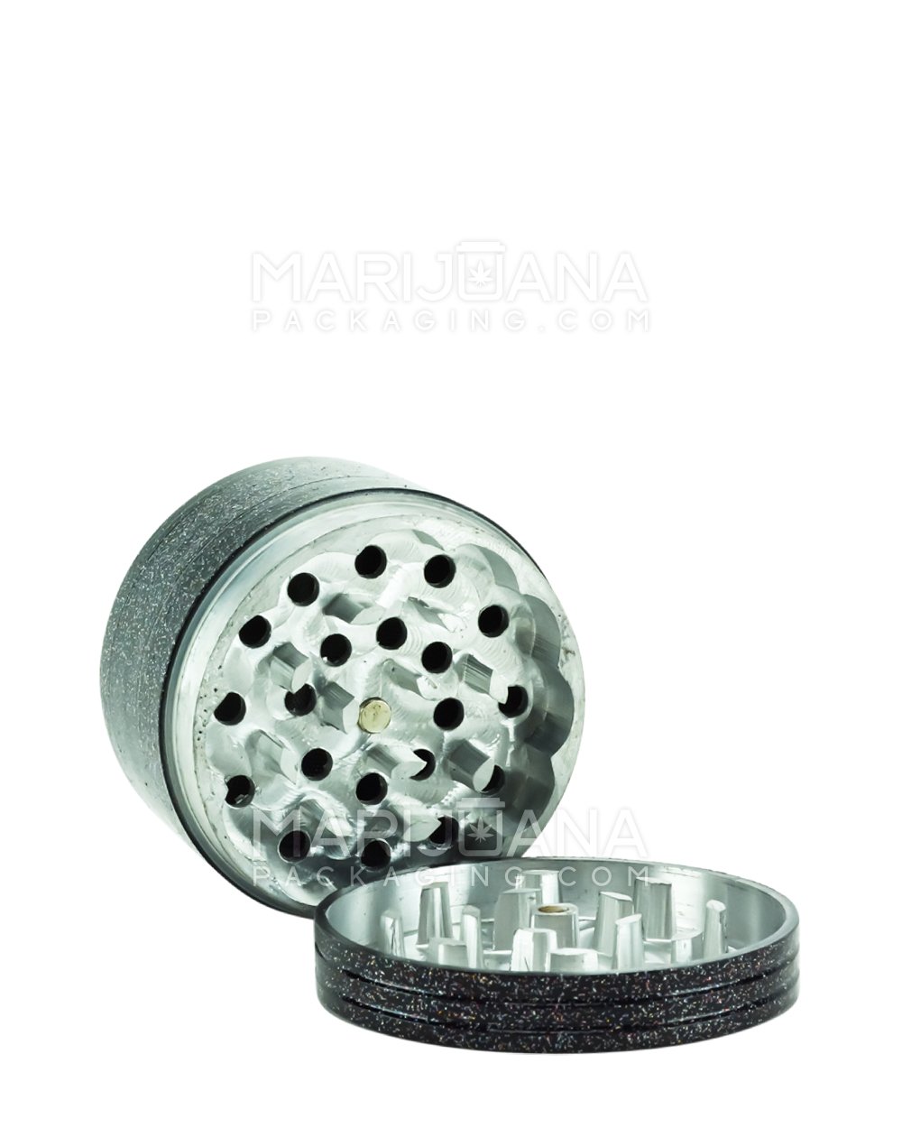 Glitter Magnetic Metal Grinder w/ Catcher | 4 Piece - 63mm - Assorted - 3