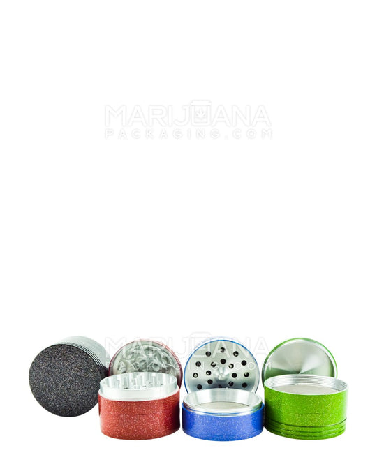 Glitter Magnetic Metal Grinder w/ Catcher | 4 Piece - 63mm - Assorted - 2