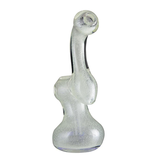 Glow-in-the-Dark | Bubbler w/ Triple Knockers | 4.5in Tall - Glass - Gray - 3