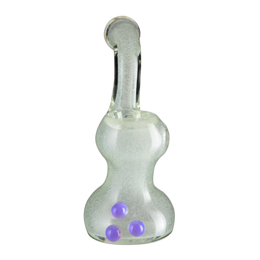 Glow-in-the-Dark | Bubbler w/ Triple Knockers | 4.5in Tall - Glass - Gray - 2