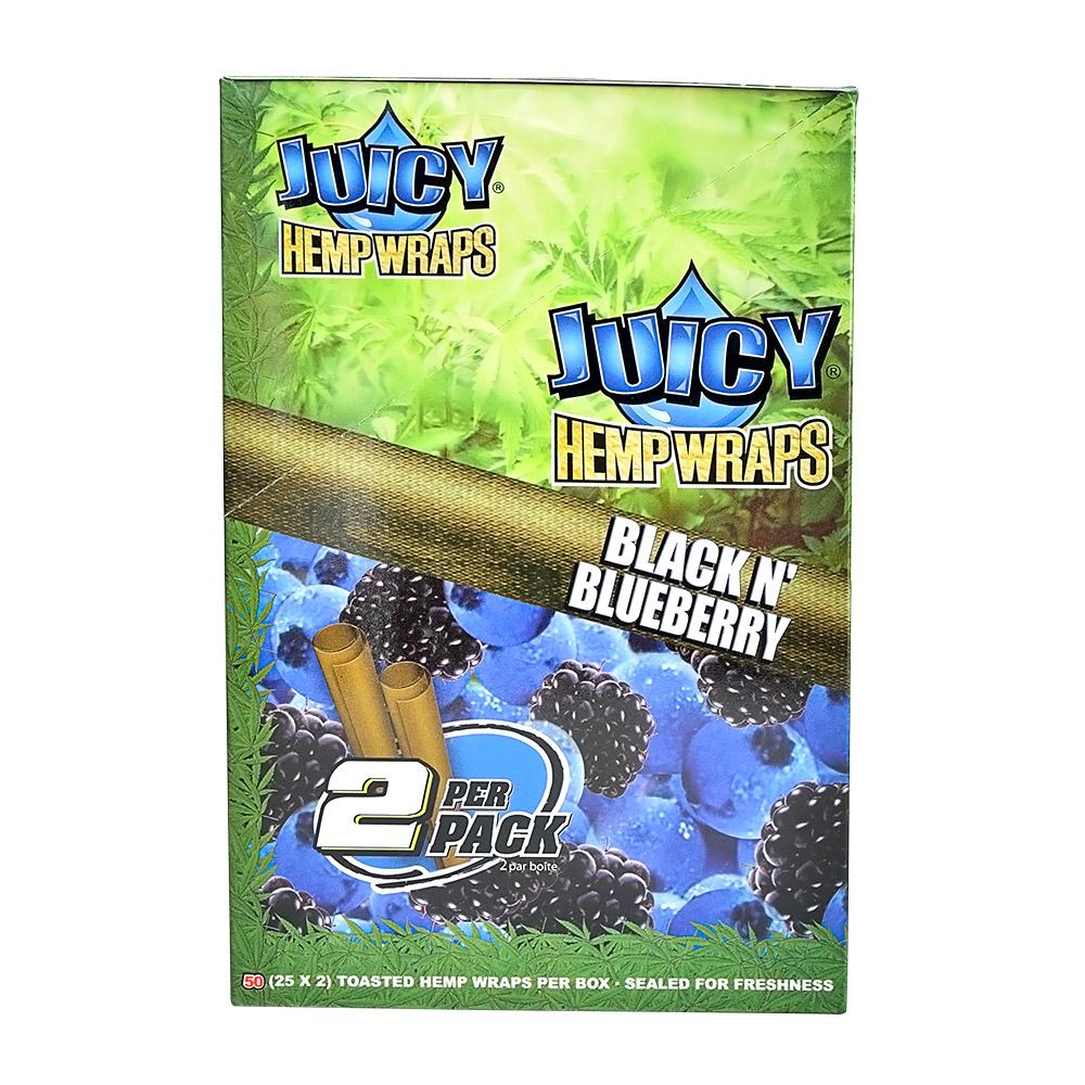 JUICY | 'Retail Display' Hemp Blunt Wraps | 100mm - Black N' Blueberry - 25 Count - 4