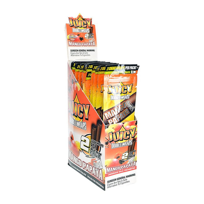 JUICY JAY'S | 'Retail Display' Hemp Blunt Wraps | 100mm - Mango Papaya - 25 Count Image