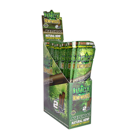 JUICY | 'Retail Display' Hemp Blunt Wraps | 100mm - Natural - 25 Count - 1