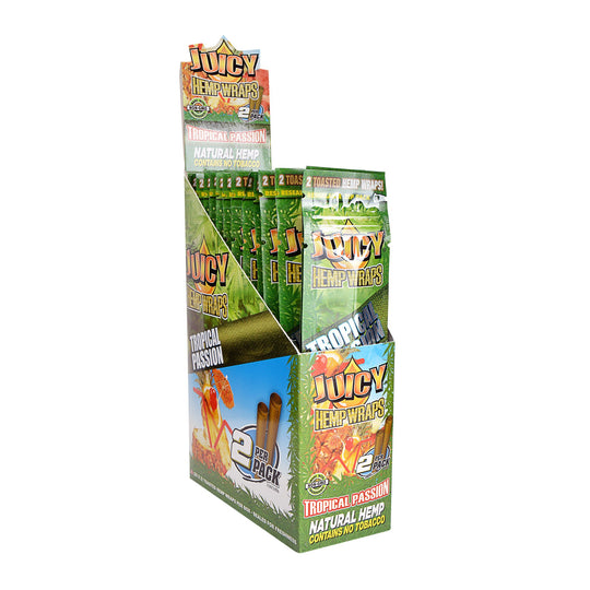 JUICY | 'Retail Display' Hemp Blunt Wraps | 100mm - Tropical - 25 Count - 1