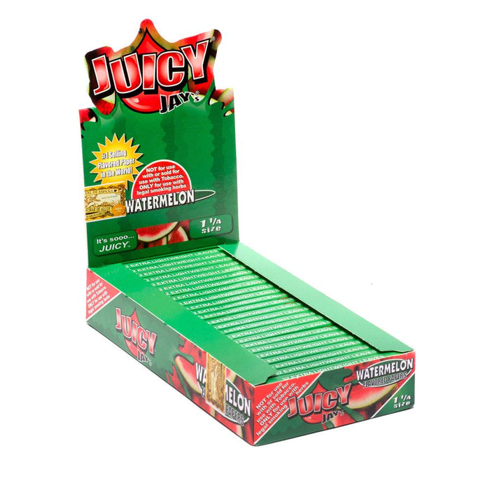 JUICY JAY'S | 'Retail Display' 1 1/4 Size Hemp Rolling Papers | 76mm - Watermelon - 24 Count Image