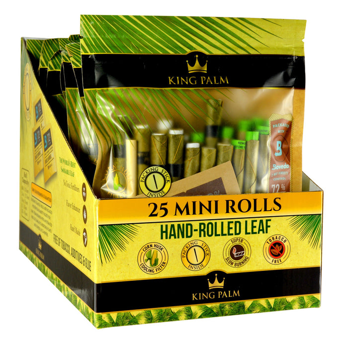 KING PALM | 'Retail Display' Mini Rolled Blunt Wrap Packs | 84mm - Natural Leaf - 8 Count Image