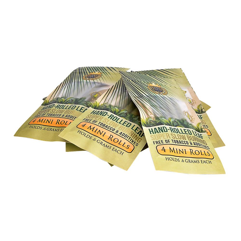 KING PALM | 'Retail Display' 1G Mini Natural Leaf Blunt Wraps | 105mm - Super Slow Burning - 24 Count - 6