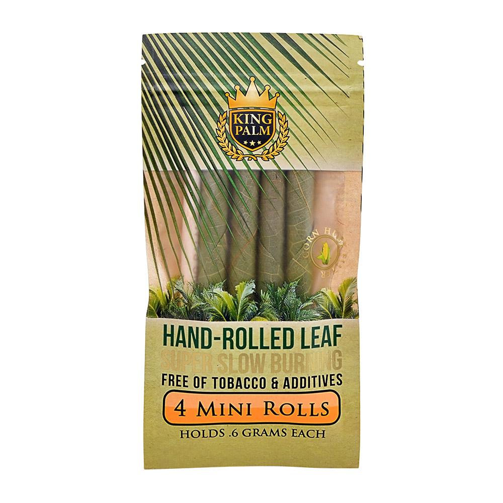 KING PALM | 'Retail Display' 1G Mini Natural Leaf Blunt Wraps | 105mm - Super Slow Burning - 24 Count - 4