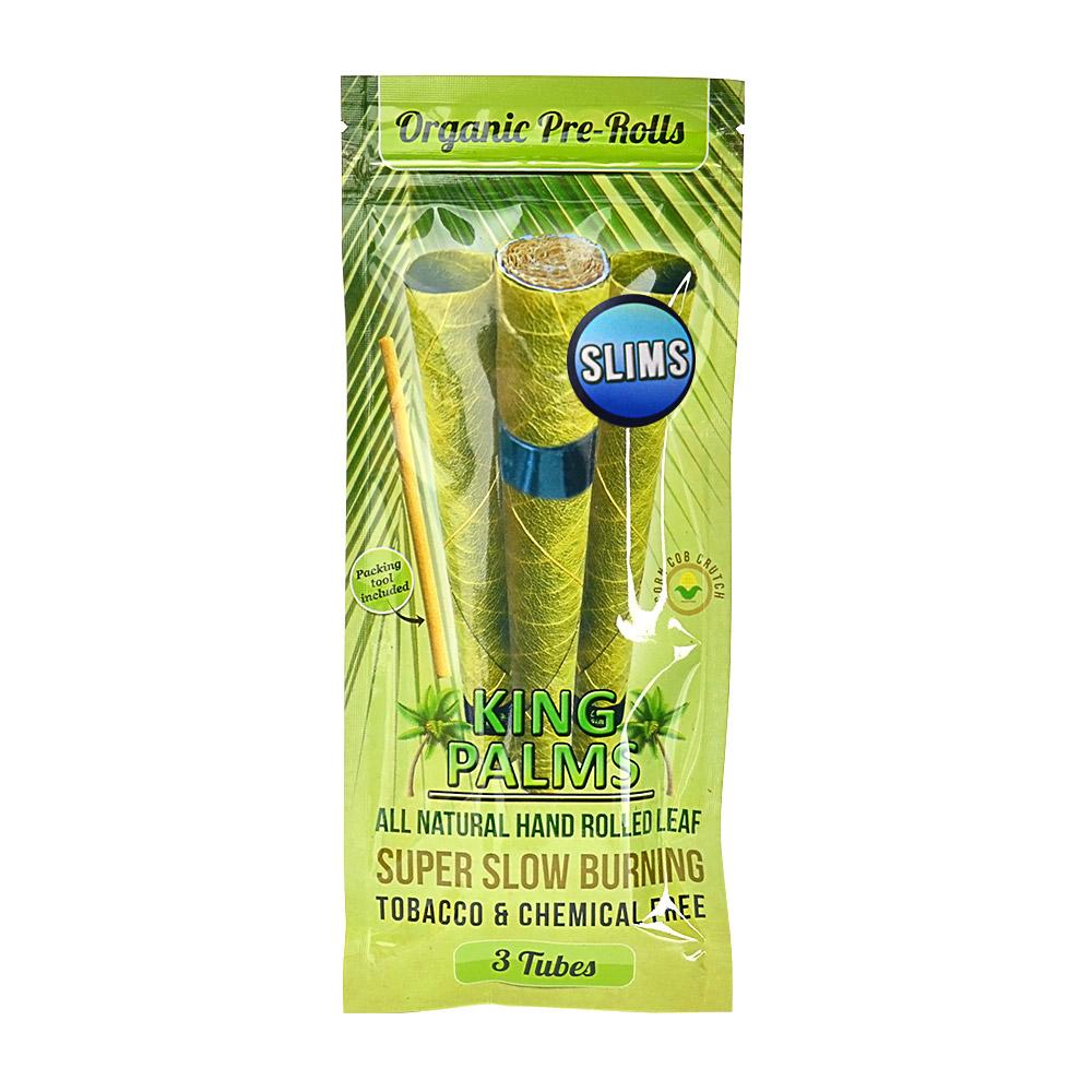 KING PALM | 'Retail Display' 1.5G Slim Natural Leaf Blunt Wraps | 105mm - Super Slow Burning - 24 Count - 8