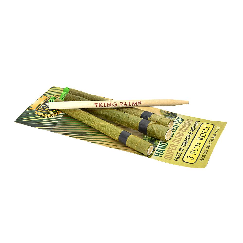 KING PALM | 'Retail Display' 1.5G Slim Natural Leaf Blunt Wraps | 105mm - Super Slow Burning - 24 Count - 6