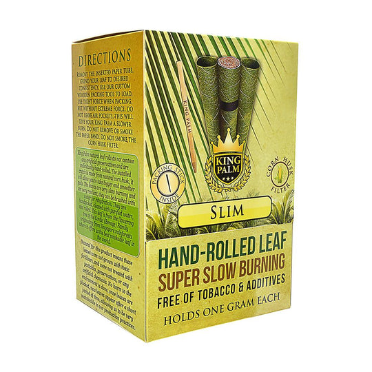 KING PALM | 'Retail Display' 1.5G Slim Natural Leaf Blunt Wraps | 105mm - Super Slow Burning - 50 Count - 7