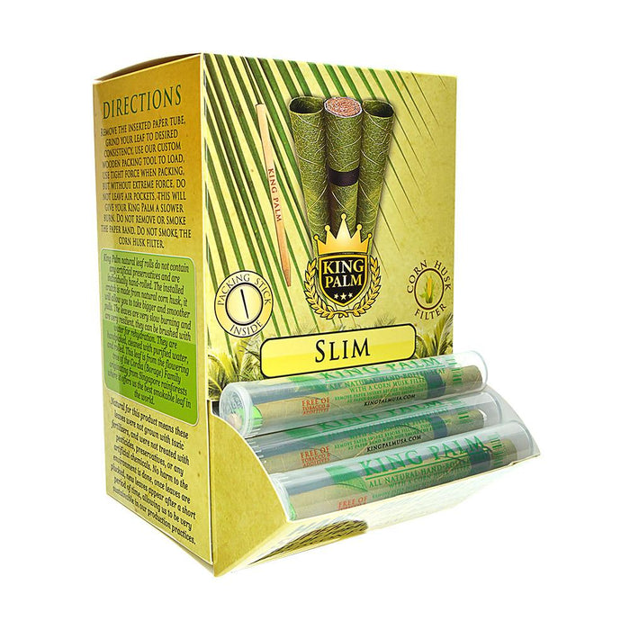 KING PALM | 'Retail Display' 1.5G Slim Natural Leaf Blunt Wraps | 105mm - Super Slow Burning - 50 Count Image