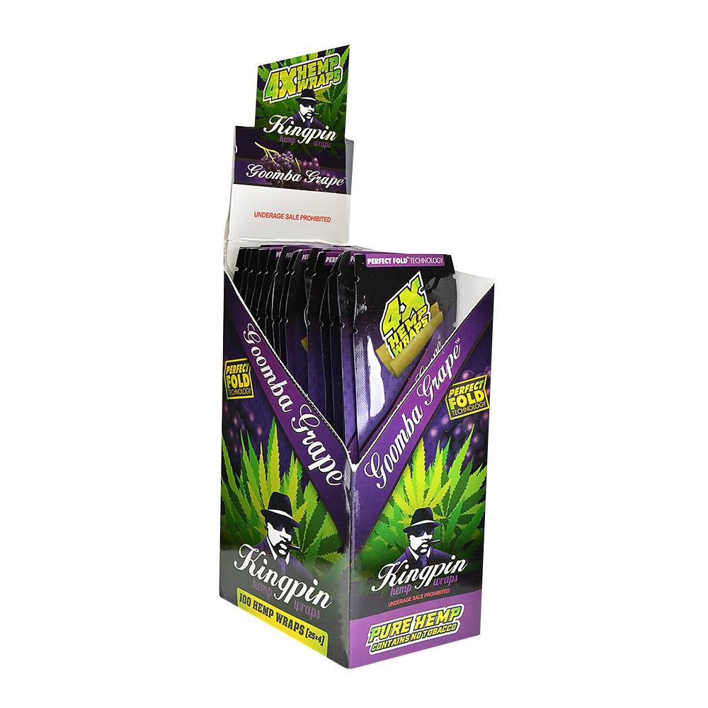 KING PIN | 'Retail Display' Hemp Wraps | 100mm - Grape - 25 Count - 1