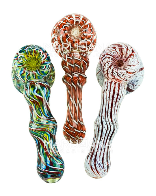 Marble Ribbon Glass Hammer Bubbler 6.5