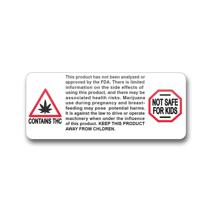 Massachusetts Warning Labels | 3in x 1in - Rectangle - 1000 Count Image