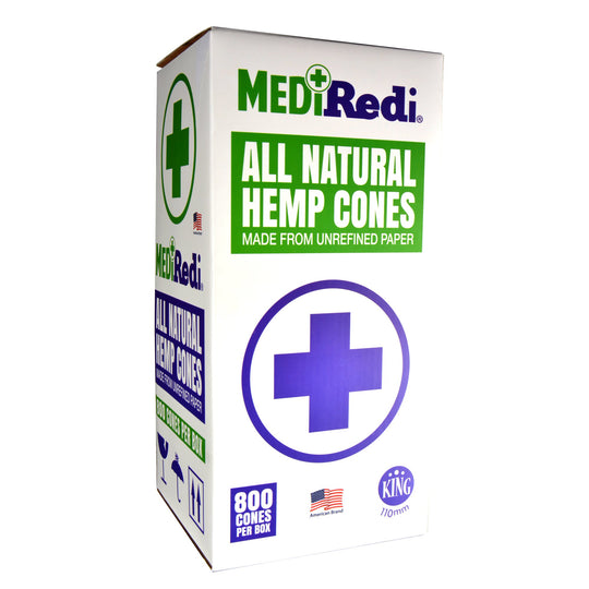 MEDI REDI | King Size Natural Hemp Pre-Rolled Cones | 109mm - Natural Hemp - 800 Count - 1