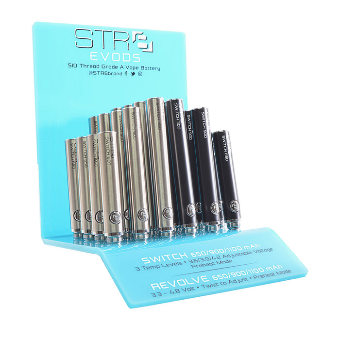 STR8 | 'Retail Display' EVOD Batteries | Switch/Revolve - Mixed - 24 Count Image