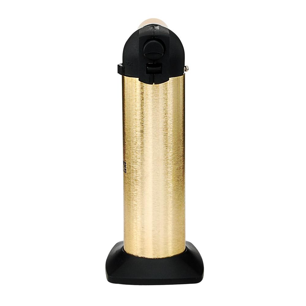 NEWPORT | Metal Cigar Torch w/ Safety Lock | 6in Tall - No Butane - Black & Gold - 3