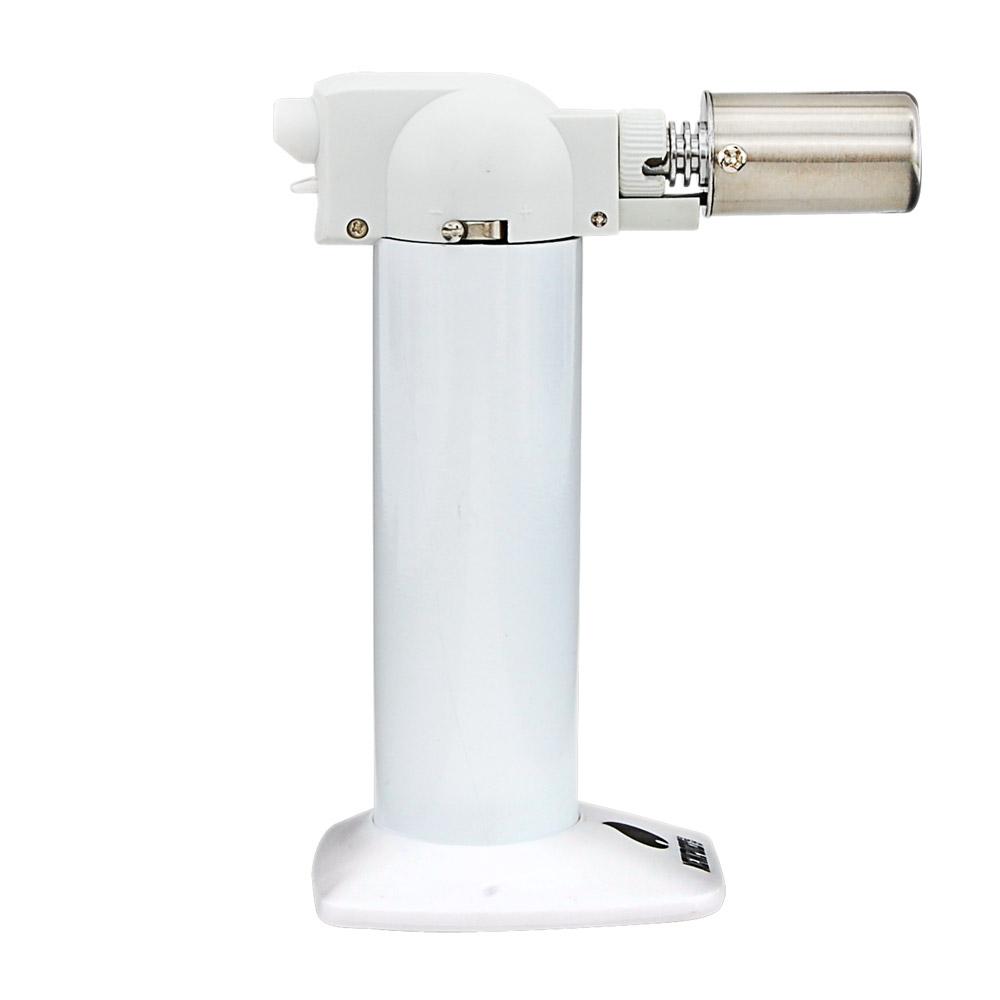 NEWPORT | Metal Cigar Torch w/ Safety Lock | 6in Tall - No Butane - White - 4