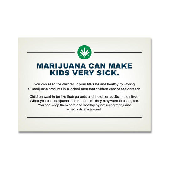 Oregon Marijuana Children Safety Awareness Card | 5in x 3.5in - Rectangle - 1000 Count - 1