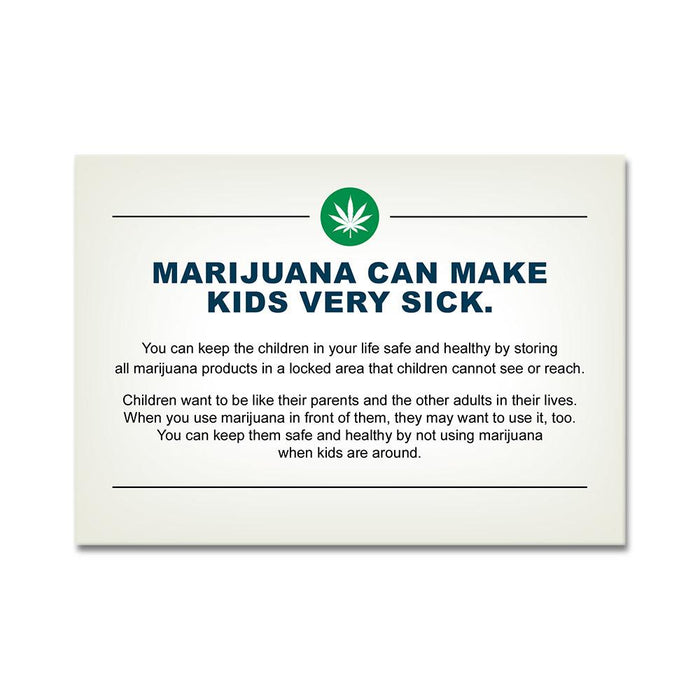 Oregon Marijuana Children Safety Awareness Card | 5in x 3.5in - Rectangle - 1000 Count Image