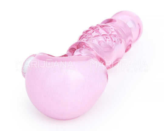 Ringed Bulged Quilted Spoon Hand Pipe | 4.5in Long - Glass - Assorted - 3