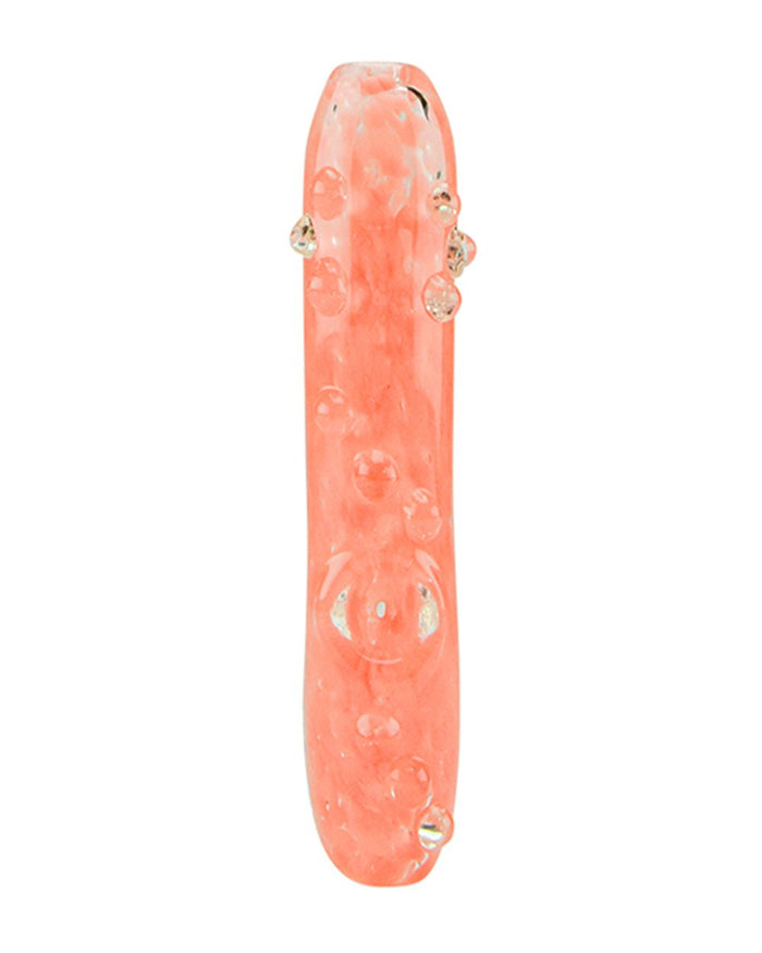 Pink Fumed Steamroller Hand Pipe w/ Multi Knockers | 5in Long - Glass - Pink Image