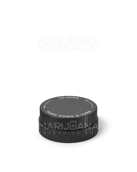 Child Resistant | Plastic Grinder Caps for Vials| 40/60 Dram - Black - 50 Count - 5