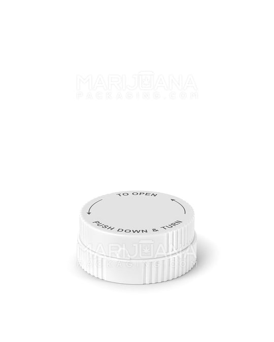 Child Resistant | Plastic Grinder Caps for Vials | 40/60 Dram - White - 50 Count - 5