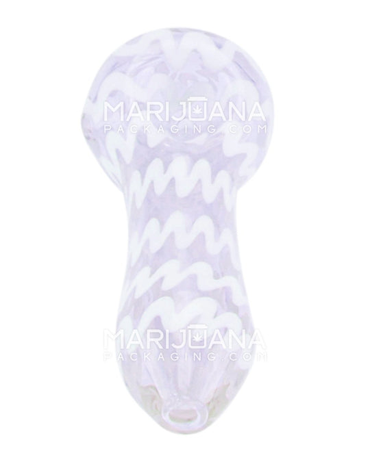 Swirl Spoon Hand Pipe | 4in Long - Glass - Purple - 1