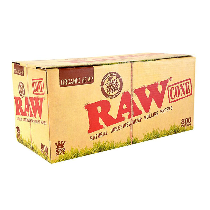 RAW | Organic King Size Pre-Rolled Cones | 109mm - Hemp Paper - 800 Count Image