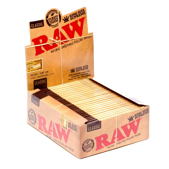 RAW | 'Retail Display' King Supreme Rolling Papers | 110mm - Classic - 24 Count Image