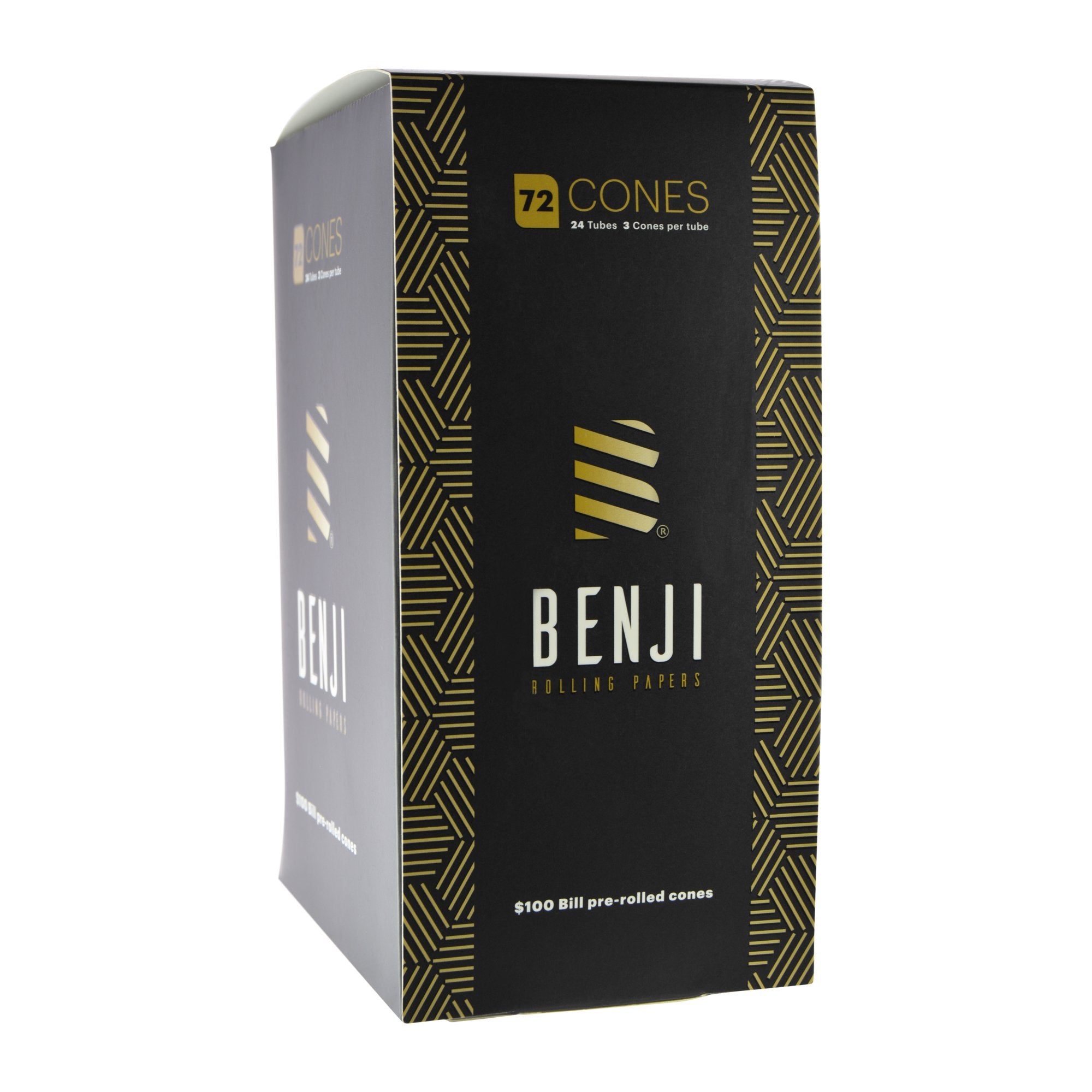 BENJI | 'Retail Display' $100 Bill Vegan Pre-Rolled Cones | 109mm - Vegetable Paper - 24 Count - 2